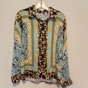 Rachel Zoe shirt button down women’s S 100% rayon NWOT